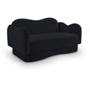  Meridian Bloom 58" Black Velvet Upholstered Loveseat IMAGE 1