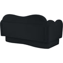  Meridian Bloom 58" Black Velvet Upholstered Loveseat IMAGE 7