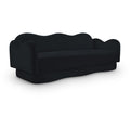  Meridian Bloom 82" Black Velvet Upholstered Sofa IMAGE 1
