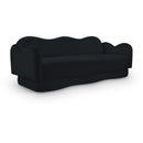  Meridian Bloom 82" Black Velvet Upholstered Sofa IMAGE 1