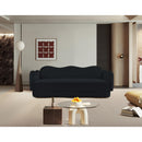  Meridian Bloom 82" Black Velvet Upholstered Sofa IMAGE 2