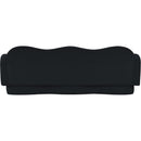  Meridian Bloom 82" Black Velvet Upholstered Sofa IMAGE 5