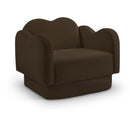  Meridian Bloom Brown Velvet Upholstered Chair IMAGE 1