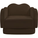  Meridian Bloom Brown Velvet Upholstered Chair IMAGE 3