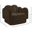  Meridian Bloom Brown Velvet Upholstered Chair IMAGE 8