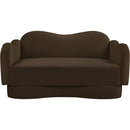  Meridian Bloom 58" Brown Velvet Upholstered Loveseat IMAGE 3