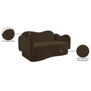  Meridian Bloom 58" Brown Velvet Upholstered Loveseat IMAGE 9