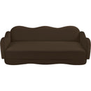  Meridian Bloom 82" Brown Velvet Upholstered Sofa IMAGE 6