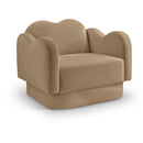  Meridian Bloom Camel Velvet Upholstered Chair IMAGE 1