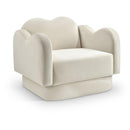  Manufacturer Color_Cream -- Bloom Cream Velvet Upholstered Chair IMAGE 1