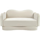  Manufacturer Color_Cream -- Bloom 58" Cream Velvet Upholstered Loveseat IMAGE 3