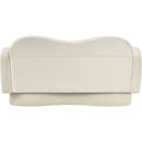  Meridian Bloom 58" Cream Velvet Upholstered Loveseat IMAGE 5