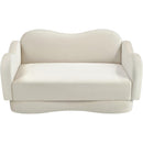  Meridian Bloom 58" Cream Velvet Upholstered Loveseat IMAGE 6