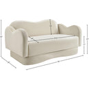  Manufacturer Color_Cream -- Bloom 58" Cream Velvet Upholstered Loveseat IMAGE 8