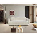 Meridian Bloom 82" Cream Velvet Upholstered Sofa IMAGE 2