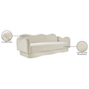  Manufacturer Color_Cream -- Bloom 82" Cream Velvet Upholstered Sofa IMAGE 9