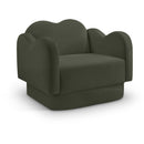  Meridian Bloom Green Velvet Upholstered Chair IMAGE 1