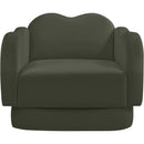  Meridian Bloom Green Velvet Upholstered Chair IMAGE 3
