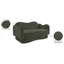 Meridian Bloom 58" Green Velvet Upholstered Loveseat IMAGE 9