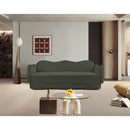  Meridian Bloom 82" Green Velvet Upholstered Sofa IMAGE 2