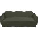  Meridian Bloom 82" Green Velvet Upholstered Sofa IMAGE 6