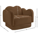  Meridian Bloom Saddle Velvet Upholstered Chair IMAGE 8