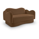  Meridian Bloom 58" Saddle Velvet Upholstered Loveseat IMAGE 1