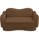  Meridian Bloom 58" Saddle Velvet Upholstered Loveseat IMAGE 6