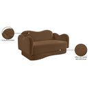  Meridian Bloom 58" Saddle Velvet Upholstered Loveseat IMAGE 9