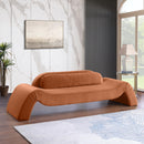  Manufacturer Color_Cognac -- Austin 107" Cognac Velvet Upholstered Sofa IMAGE 2
