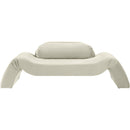 Manufacturer Color_Cream -- Austin 87.5" Cream Velvet Upholstered Loveseat IMAGE 3