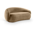 Meridian Emery Beige Velvet Loveseat IMAGE 1