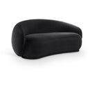  Manufacturer Color_Black -- Emery 77" Black Velvet Upholstered Loveseat IMAGE 1