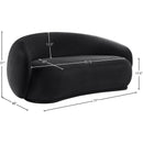  Manufacturer Color_Black -- Emery 77" Black Velvet Upholstered Loveseat IMAGE 7