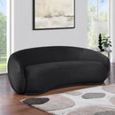  Manufacturer Color_Black -- Emery 95" Black Velvet Upholstered Sofa IMAGE 2