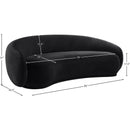  Manufacturer Color_Black -- Emery 95" Black Velvet Upholstered Sofa IMAGE 7