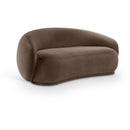  Manufacturer Color_Brown -- Emery 77" Brown Velvet Upholstered Loveseat IMAGE 1