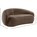  Manufacturer Color_Brown -- Emery 77" Brown Velvet Upholstered Loveseat IMAGE 7