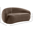 Meridian Emery Brown Velvet Loveseat IMAGE 7