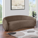  Manufacturer Color_Brown -- Emery 95" Brown Velvet Upholstered Sofa IMAGE 2