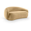  Manufacturer Color_Camel -- Emery 77" Camel Velvet Upholstered Loveseat IMAGE 1
