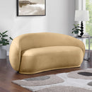  Manufacturer Color_Camel -- Emery 77" Camel Velvet Upholstered Loveseat IMAGE 2