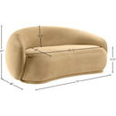  Manufacturer Color_Camel -- Emery 77" Camel Velvet Upholstered Loveseat IMAGE 7