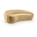  Manufacturer Color_Camel -- Emery 95" Camel Velvet Upholstered Sofa IMAGE 1