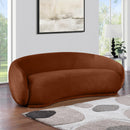  Manufacturer Color_Cognac -- Emery 95" Cognac Velvet Upholstered Sofa IMAGE 2