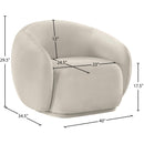  Manufacturer Color_Cream -- Emery Cream Velvet Upholstered Chair IMAGE 7