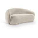 Manufacturer Color_Cream -- Emery 77" Cream Velvet Upholstered Loveseat IMAGE 1