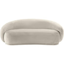  Manufacturer Color_Cream -- Emery 77" Cream Velvet Upholstered Loveseat IMAGE 3