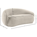  Manufacturer Color_Cream -- Emery 77" Cream Velvet Upholstered Loveseat IMAGE 7