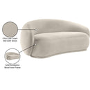  Manufacturer Color_Cream -- Emery 77" Cream Velvet Upholstered Loveseat IMAGE 8